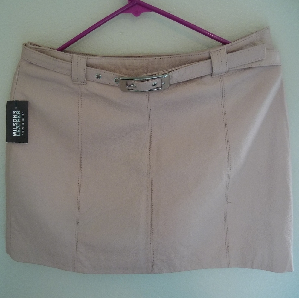 Leather mini skirt